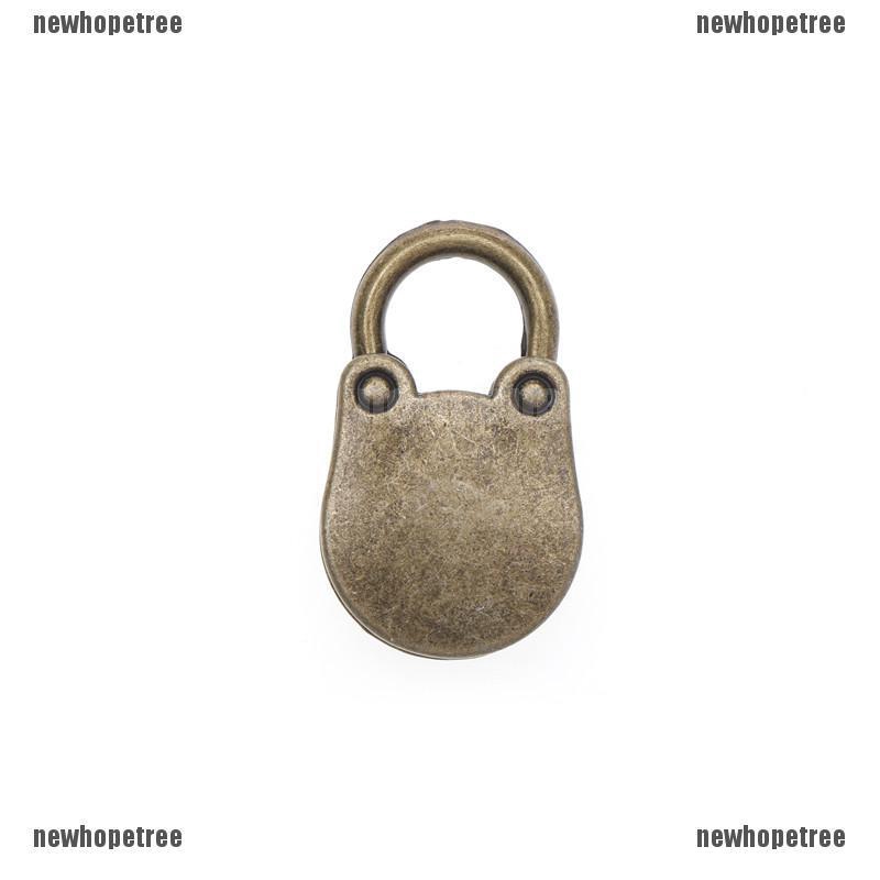 Ổ khóa + Chìa khóa hành lý mini theo phong cách vintage, được làm từ kim loại đồng