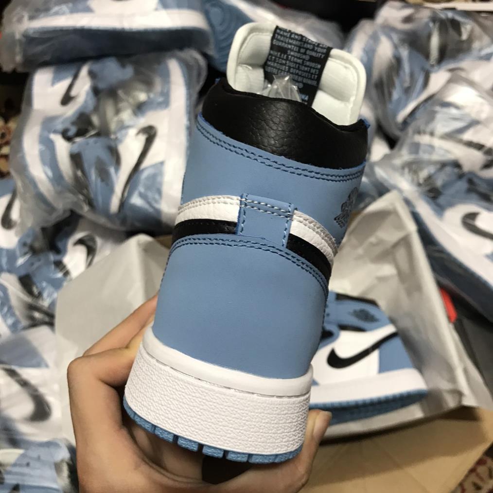 Giày Jordan 1 High University Blue ( Ảnh thật + Hàng Sẵn ), giày jordan xanh nhạt cao nam nữ, giày jordan