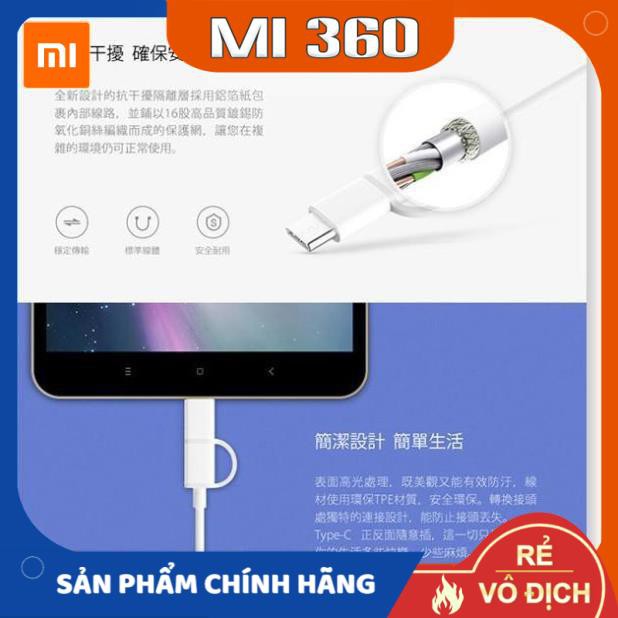 Cáp Sạc Xiaomi ZMI 2 Đầu Type-C / Micro USB AL511✅ Cáp Sạc 2 IN 1 ZMI AL511✅ Hàng Chính Hãng