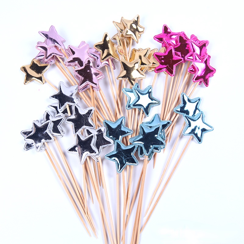 Bộ 50 Ngôi Sao Năm Cánh Bằng PU Trang Trí Bánh Kem Sinh Nhật
