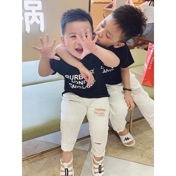 Quần Kaki Cho Bé , Quần Dài Rách Gối Co Giãn 2 Màu Đen - Trắng Cho Bé Trai,Bé Gái