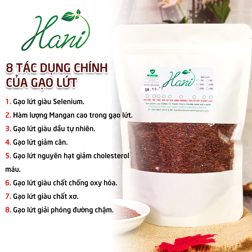 Gạo Lứt Huyết Rồng Hữu Cơ 1kg - Tốt sức khỏe - Ngon dễ nấu  Hani Healthy Food