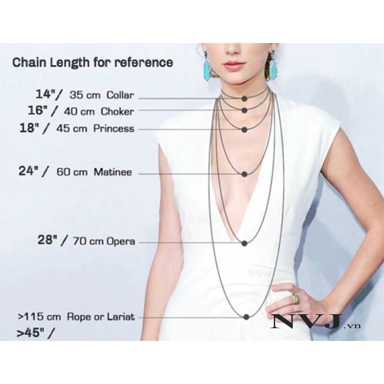 Vòng cổ Swarovski hạt bánh cam tùy chọn kiểu, chiều dài, size 4, 6, 8, 12ly pha lê Áo briolette 5040 001AB-Trang sức NVJ