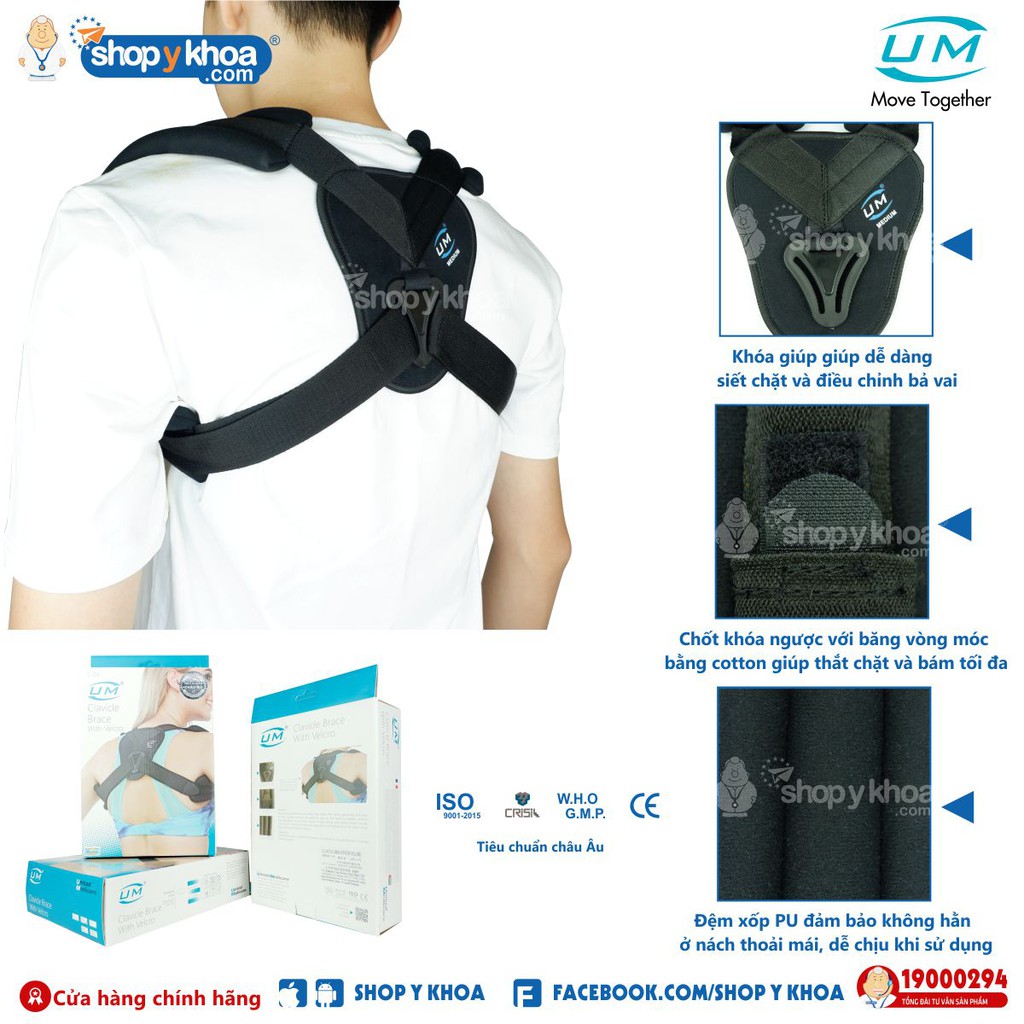 Đai Bả Vai Hỗ Trợ Xương Đòn UM C04 . Tiêu Chuẩn Châu Âu