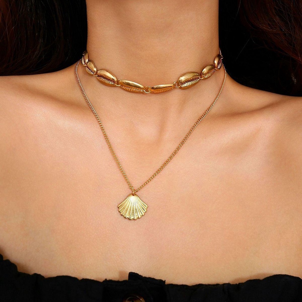 Vòng cổ Nhiều Lớp Vỏ Sò Handmade Thời Trang Dành Cho Nữ