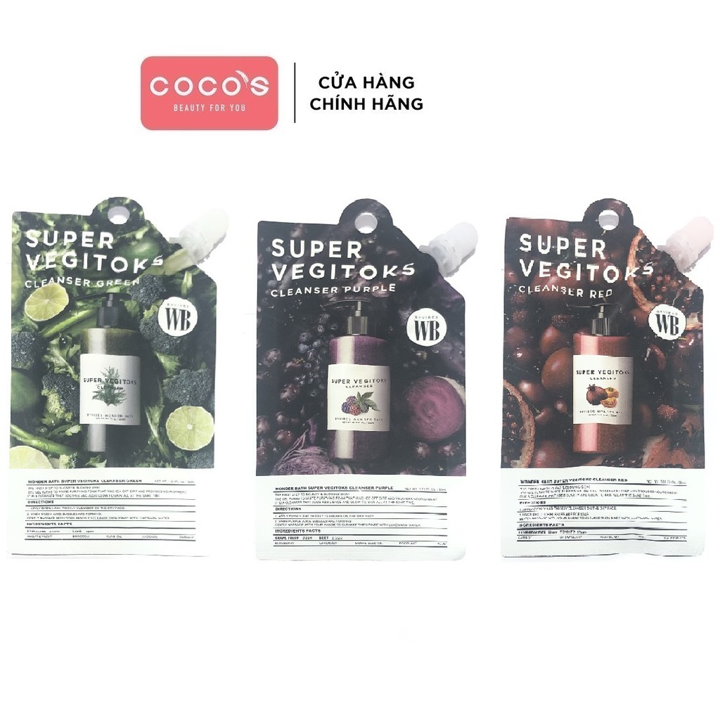 Sửa Rửa Mặt Thải Độc Rau Củ Dạng Gói Super Vegitoks Wonder Bath 30ml