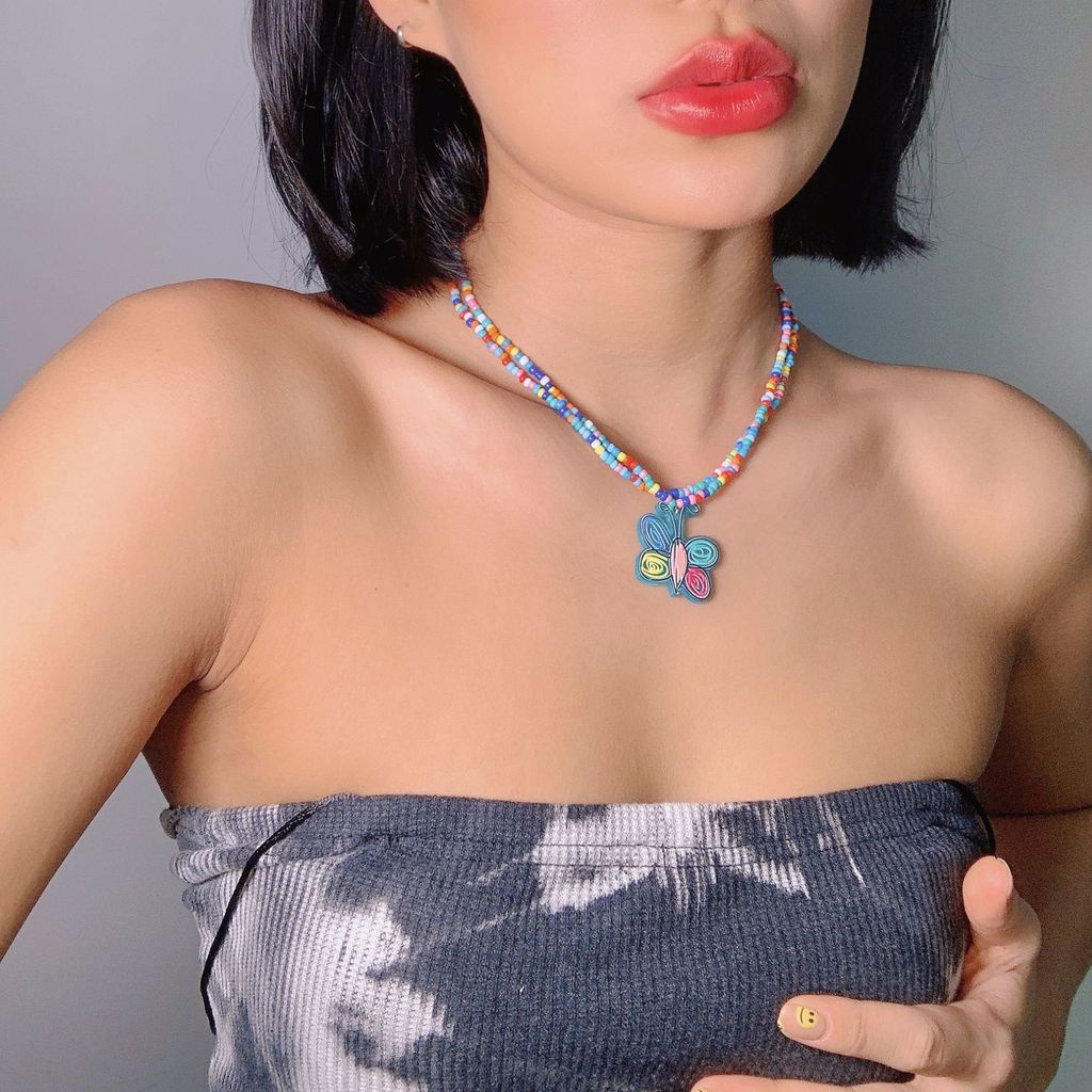 Vòng Cổ Hai Lớp Đính Hạt Nhiều Màu Sáng Tạo Cho Nữ