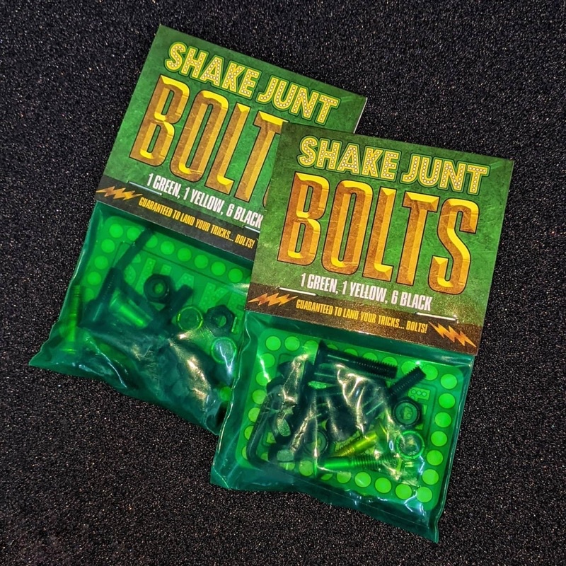 Set Ốc Vít Ván Trượt Chuyên Nghiệp Mỹ - SHAKE JUNT BAG-O-BOLTS ALLEN 7/8&quot; HARDWARE BLACK/GREEN/YELLOW