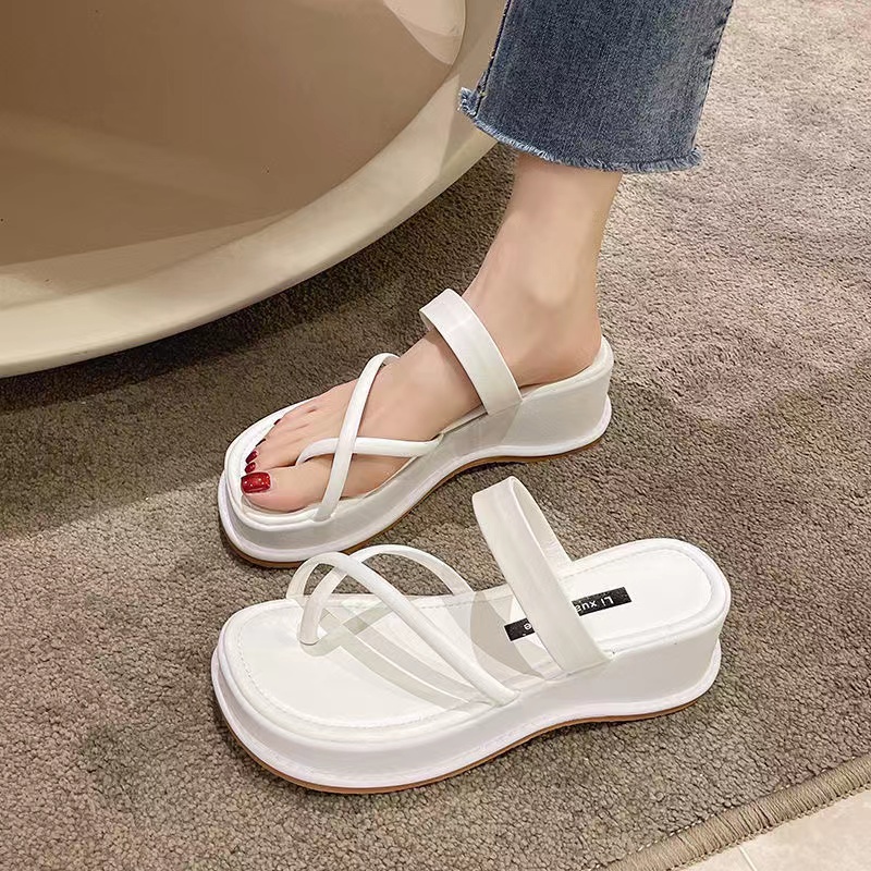 Dép xăng đan xỏ ngón đế xuồng cao gót cho nữ đi biển, đi chơi - Mã D08