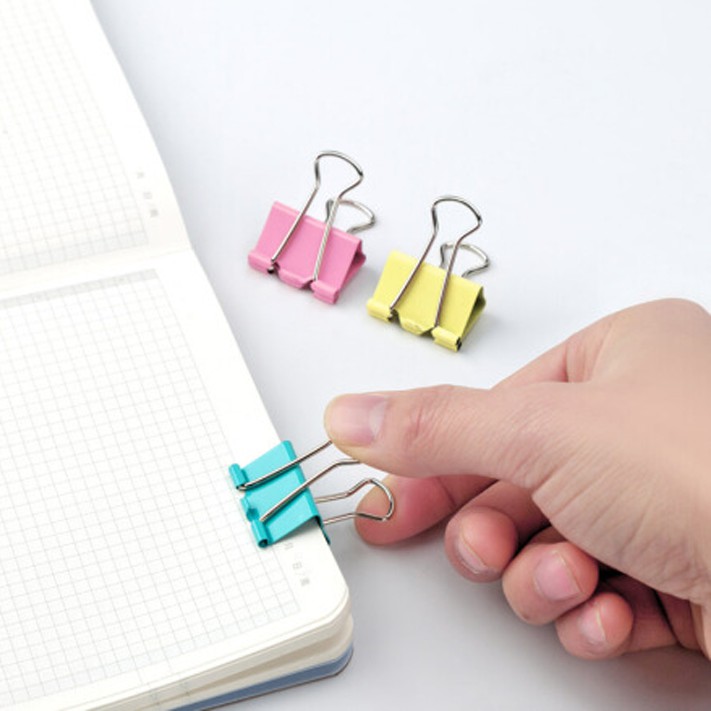 Kẹp Bướm 25mm (48 chiếc/hộp) GuangBo, kim loại mạ sơn, Hồng, Xanh dương, Xanh lá, Vàng JTC007