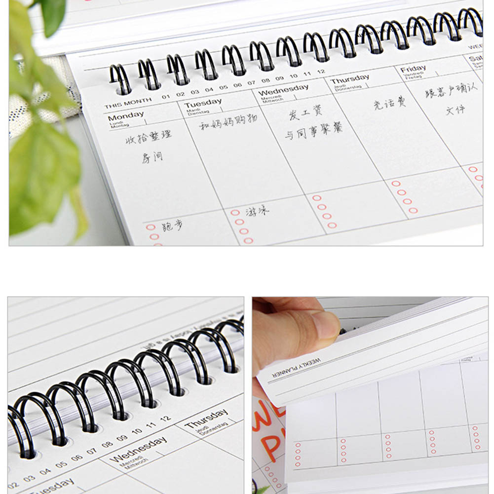 Weekly Daily Schedule Planner Notebook Coil Flip Notebooks Agenda Organizer School Office Stationery