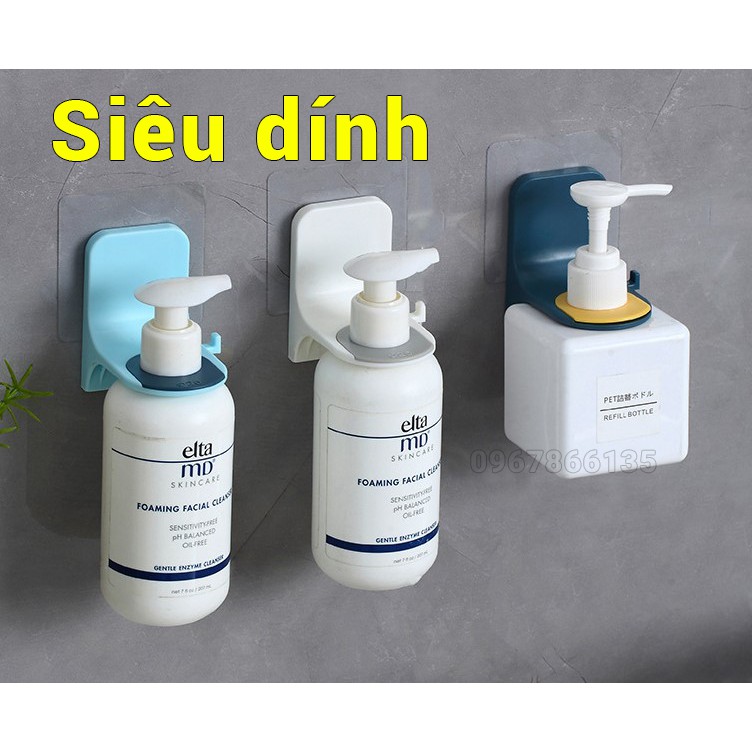 Giá móc treo cổ chai nước rửa tay, dầu gội, sữa tắm,... dán tường siêu chịu lực/ Giá treo chai lọ đa năng - LA74