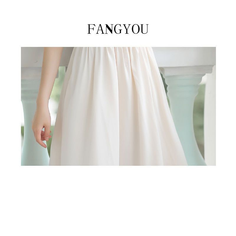 Đầm Midi Tay Ngắn Cổ Búp Bê Cỡ Lớn Thời Trang Mùa Hè Xinh Xắn Cho Nữ