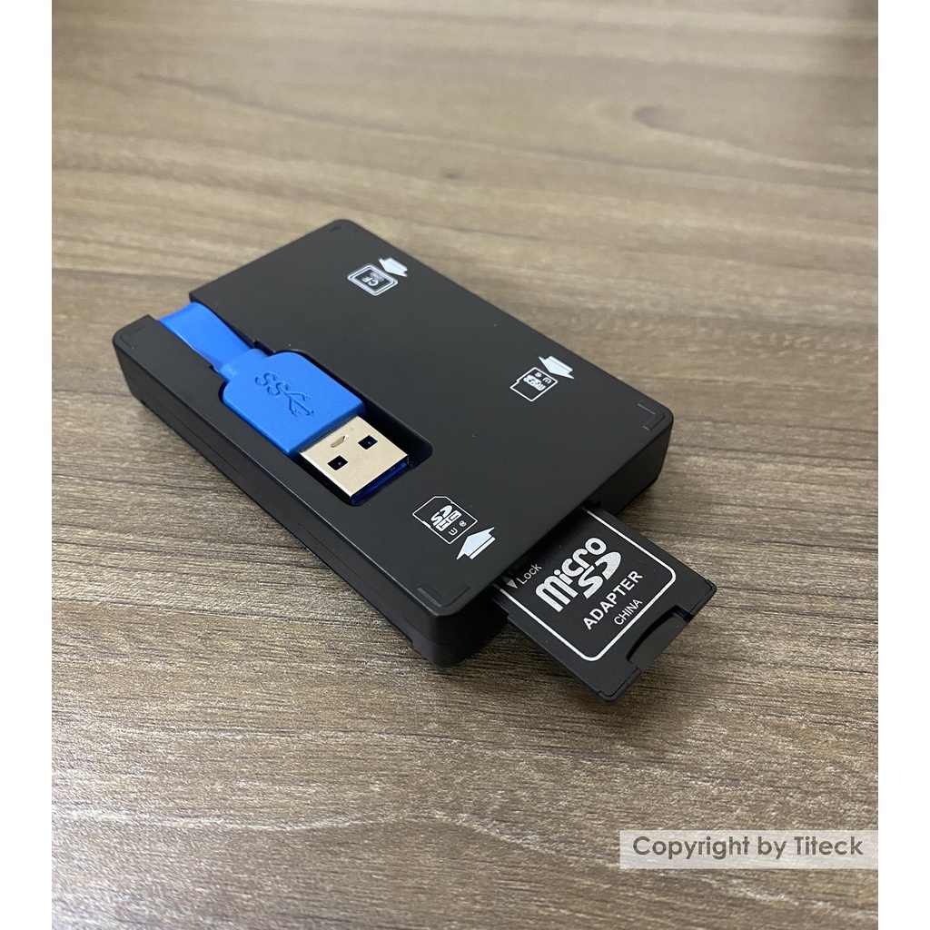 Đầu đọc thẻ nhớ CF/ SD/ MicroSD USB 3.0 chính hãng KingMa tích hợp hộp đựng đa năng