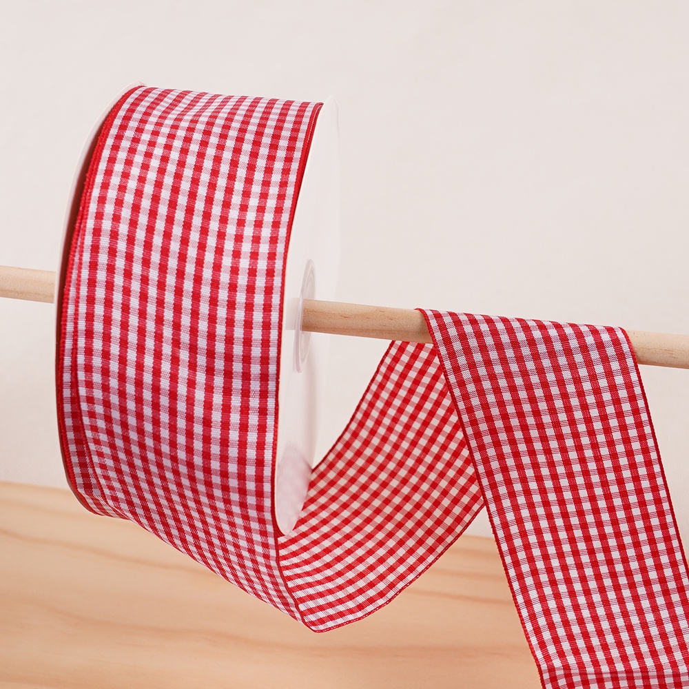 Ruy Băng Kẻ Sọc Đỏ Anh Handmade DIY Phụ Kiện Tóc Hoa Quà Tặng Nướng Bánh Gói Nơ Ruy Băng
