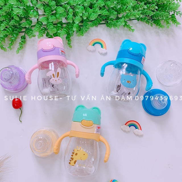 Bình nước Diller 2in 1(đầu ống hút+núm ti)