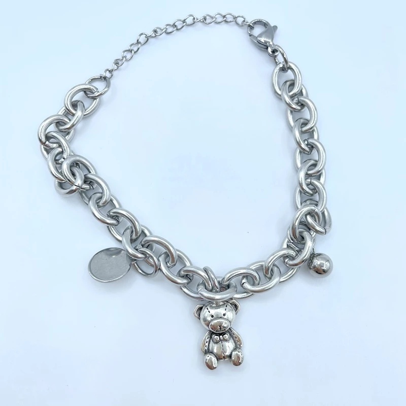 [Mới] Vòng Đeo Tay Mặt Hình Gấu Bằng Hợp Kim Quyến Rũ Cho Nữ / Dây Chuyền Trang Sức Hàn Quốc Thích Hợp Làm Quà Tặng