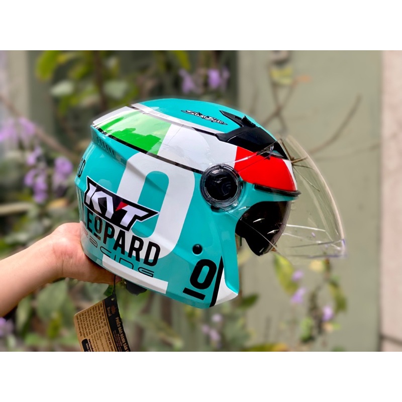 MŨ BẢO HIỂM 3/4 2 kính M268 Leopard lên logo KYT , bảo hành 12 tháng