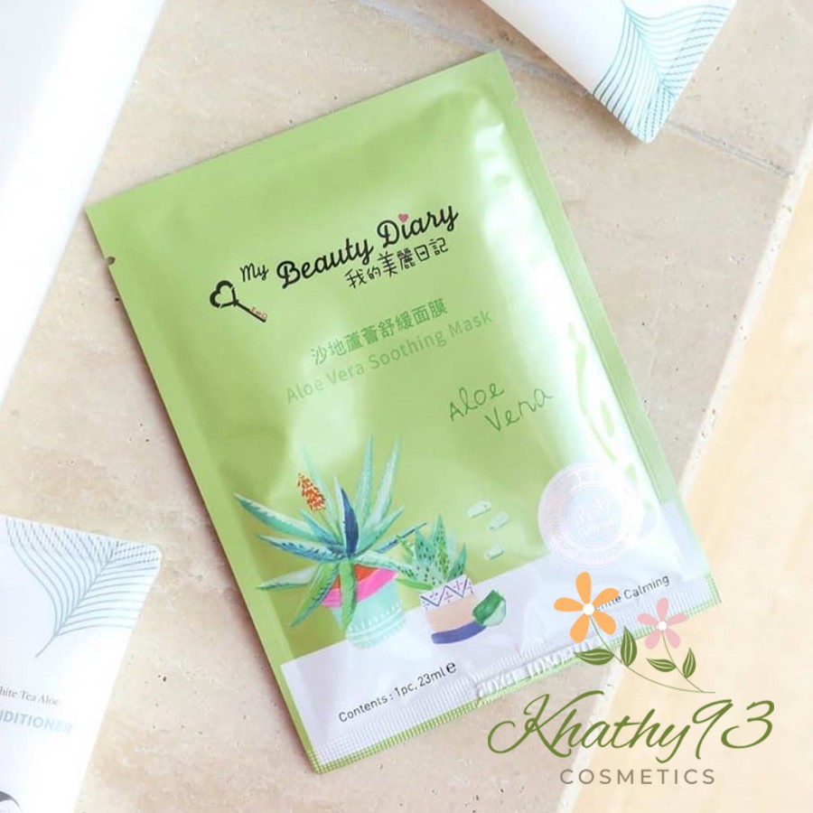 [ĐÀI] Mặt nạ My Beauty Diary Lô Hội cấp nước, làm dịu da hộp 8 miếng