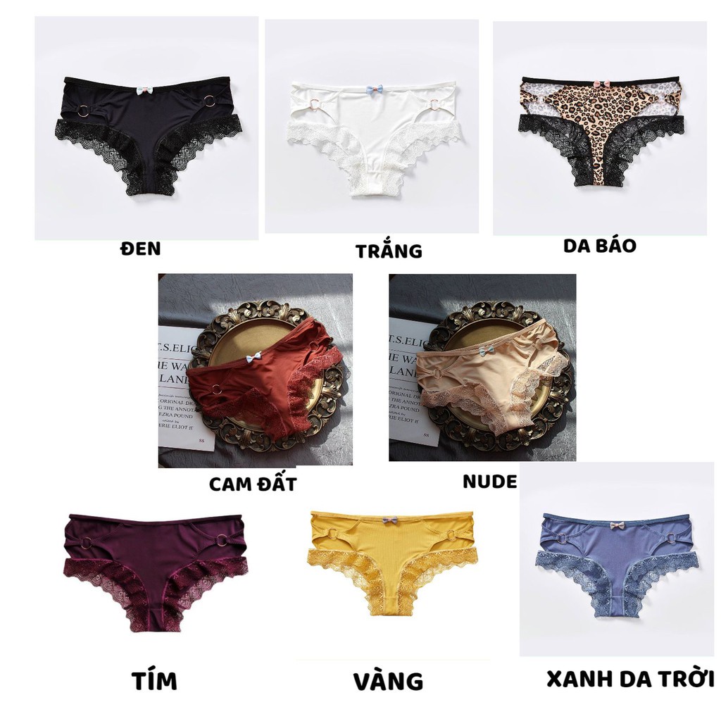 Quần lót ren sexy thiết kế 3 dây viền ren mềm mại mẫu 838