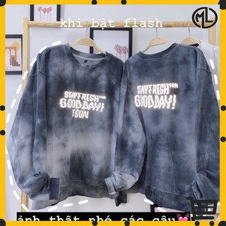Áo khoác Sweater loang màu xám phản quang TSUN
