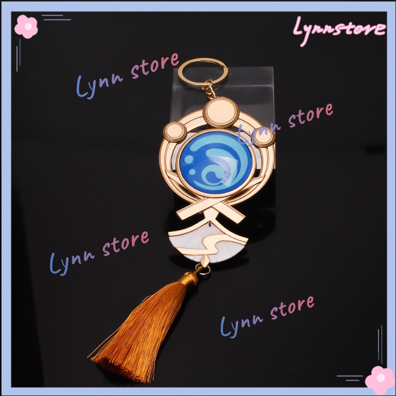 Trò chơi Genshin Impact Kamisato Ayato 1: 1 yếu tố nước mắt của Chúa móc khóa móc khóa Cosplay Nhẫn Chìa Khóa Túi Phụ Kiện Quà Tặng Phát Sáng