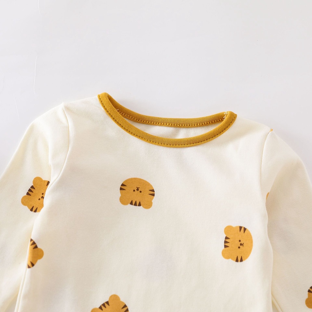 Bộ Áo Liền Quần + Mũ In Họa Tiết Đầu Mèo Dễ Thương Thời Trang Mùa Thu Cho Bé Gái 0-24 Tháng Tuổi