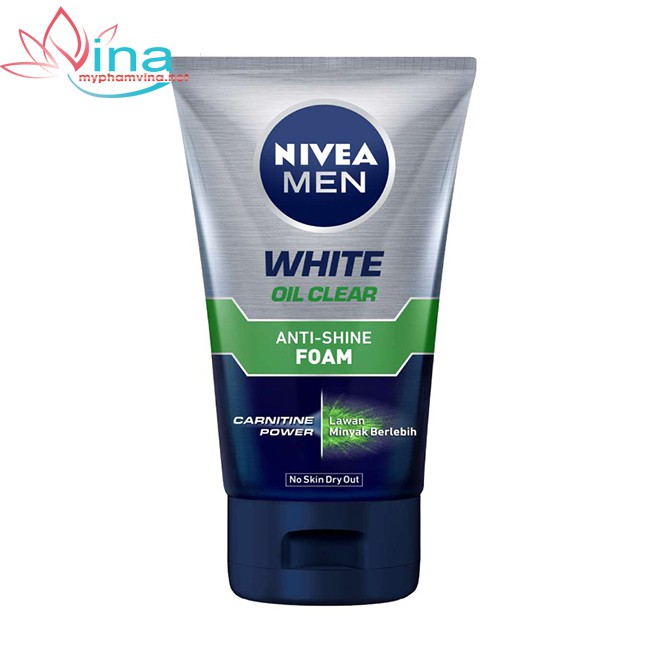 Sữa Rửa Mặt Nivea Men White Acne Oil Clear 100ml (xanh lá)