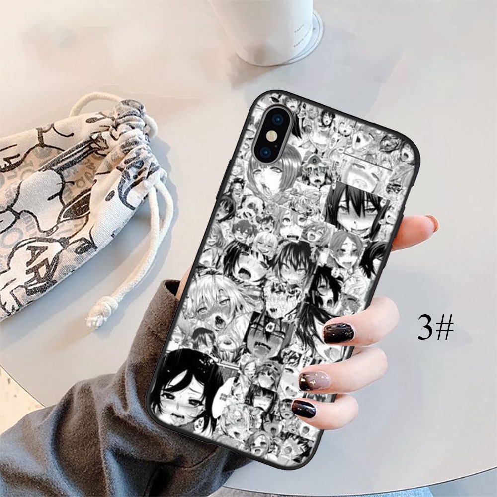 Ốp điện thoại silicon mềm in hình cô gái anime Ahegao thích hợp cho iPhone 5 5S 6 6S 7 8 11 Pro Max Plus SE XR DX3