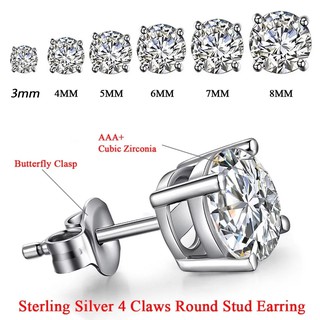 Bông tai nụ 4 chấu đế vuông loại hàng tốt cao cấp đơn giản nhiều size phụ kiện trang sức  thời trang