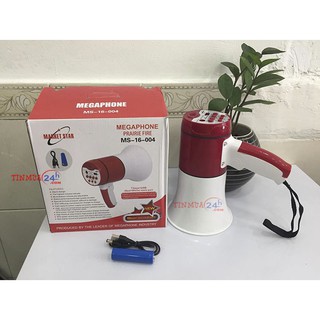 Loa phóng thanh MS 16 - 003 (Xanh) vs MS 16 - 004 (đỏ) Megaphone, PIN SẠC, thu âm trực tiếp, phát lại liên tục
