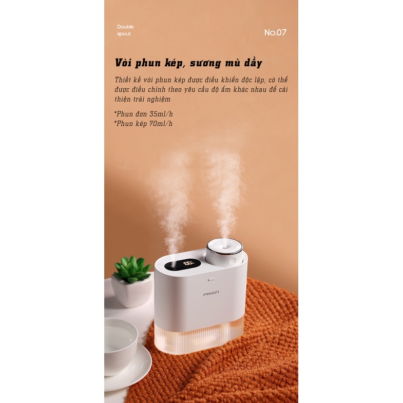 Máy tạo ẩm phun tia kép Pisen HJ-JSQ02 - Hàng chính hãng