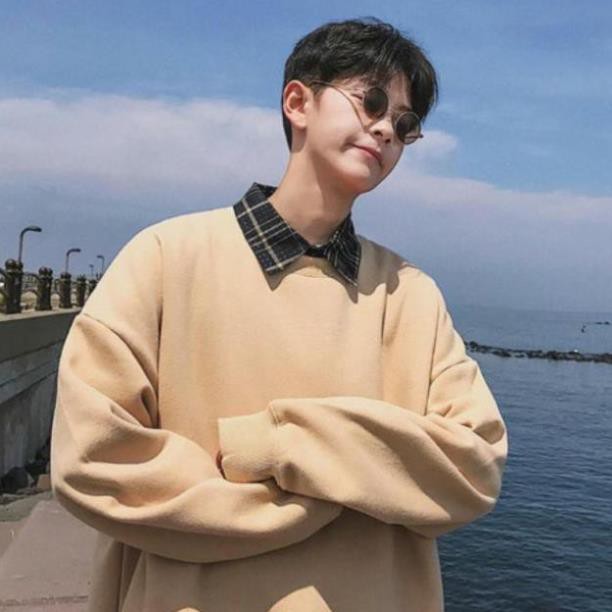 Áo hoodie nam xẻ tà dày dặn thiết kế trơn đơn giản phối đồ phong cách Hàn
