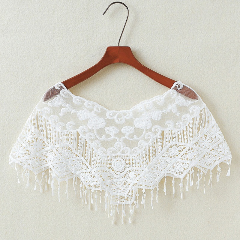 Khăn Choàng Lưới Mỏng Thêu Hoa Phối Tua Rua Phong Cách Vintage Dành Cho Cô Dâu