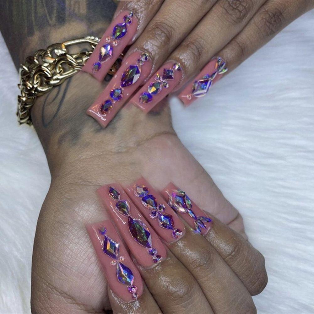 Hộp 24 Móng Tay Giả Lấp Lánh Có Thể Tháo Rời