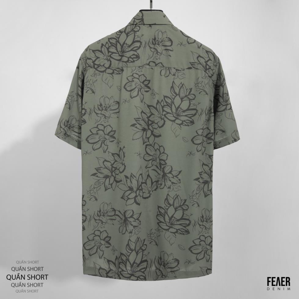Áo sơ mi nam Cổ bẻ họa tiết hoa xám Florida chất Lụa chéo thoáng mát - Cao Cấp DENIM [Hàng Bao Đẹp] | BigBuy360 - bigbuy360.vn