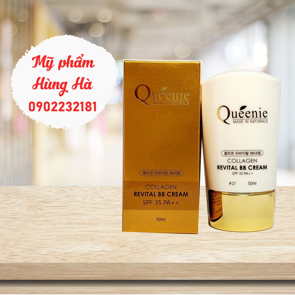 BB Cream Queenie, kem lót, kem nền, trang điểm, chống nắng, số 21 Queenie Collagen Revital BB Cream SPF 35 PA ++ 50ml