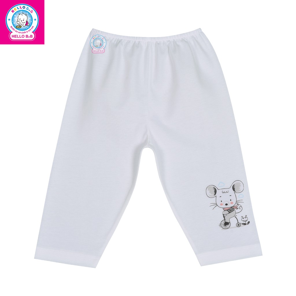 QL0110 Quần dài cotton Hello BB - Hello B&B màu trắng