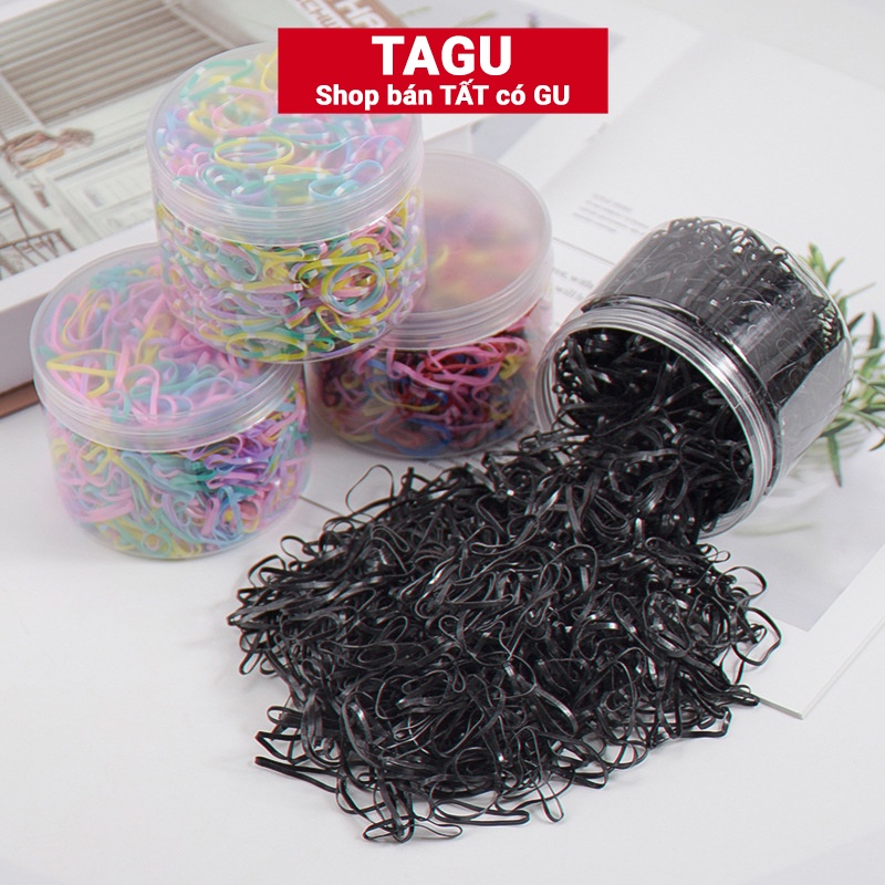 Hộp Thun Cột Tóc Nữ Dễ Thương Tagu Phụ Kiện Buộc Tóc Nữa Nhiều Màu