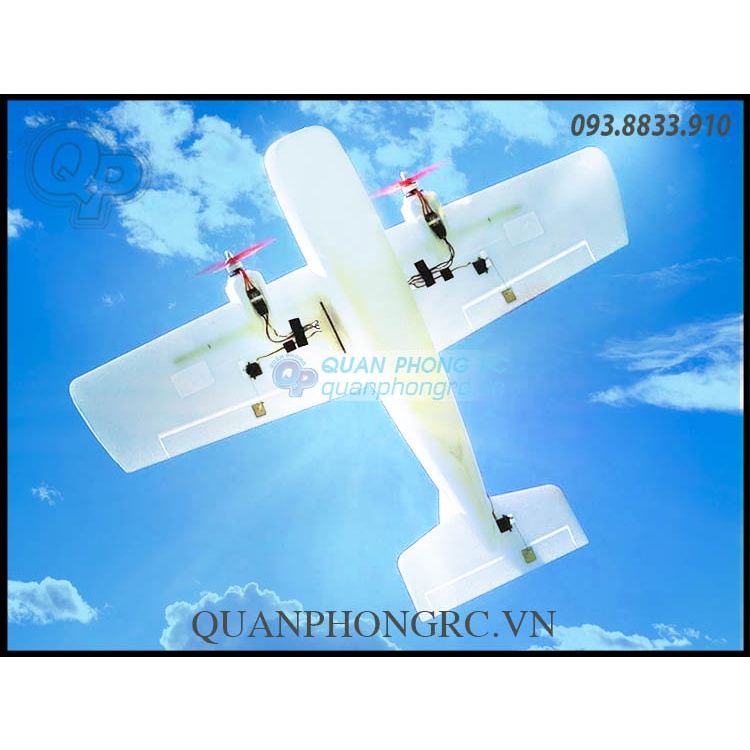 Vỏ Kit EPO 2 motor White Shark Wingspan 111cm Dual Motors FPV Airplane (Không Gồm Đồ Điện) Tặng 1 Decal