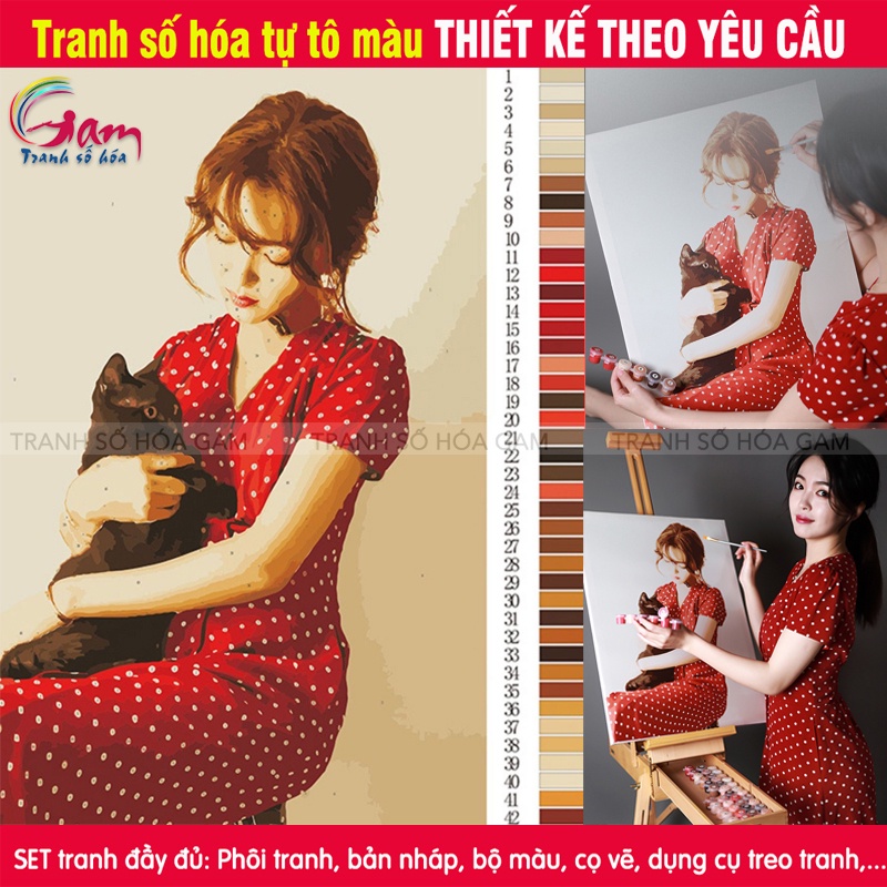 [Mã INCU50 giảm 50K đơn 150K] Tranh tô màu theo số Gam tranh số hóa theo yêu cầu từ hình ảnh cá nhân