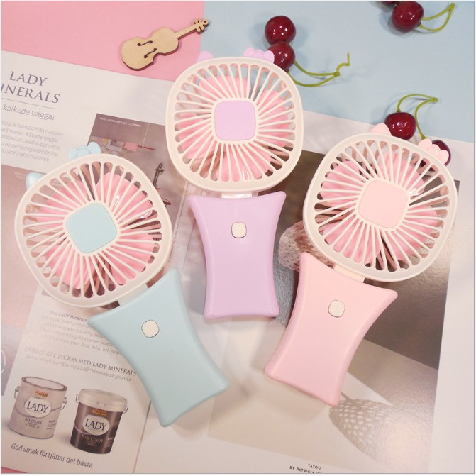 QUẠT CẦM TAY USB MINI FAN GẤP GON ĐỂ BÀN SIÊU CUTE