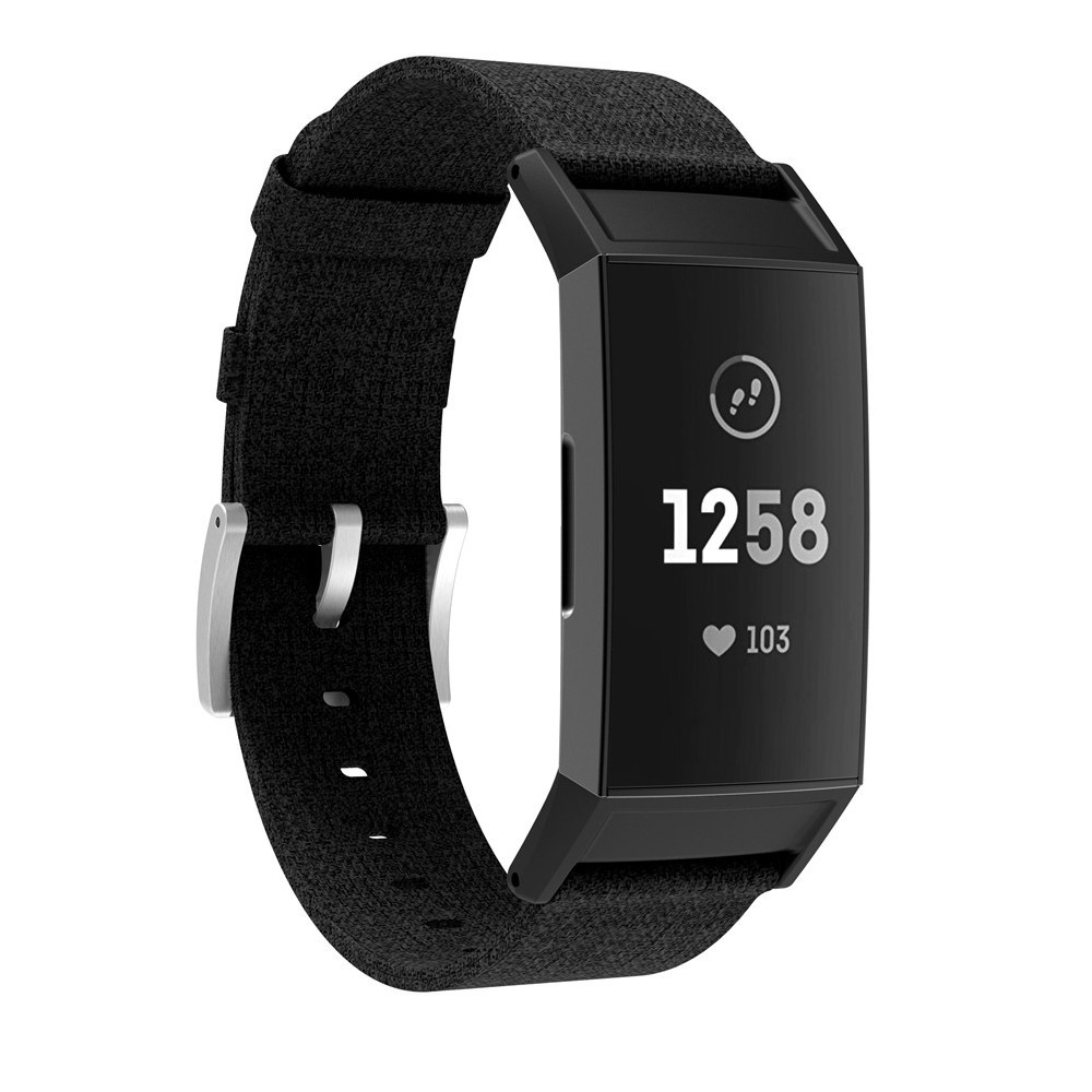 Dây đeo vải canvas sợi nylon thay thế cho vòng đeo tay thông minh Fitbit Charge 3