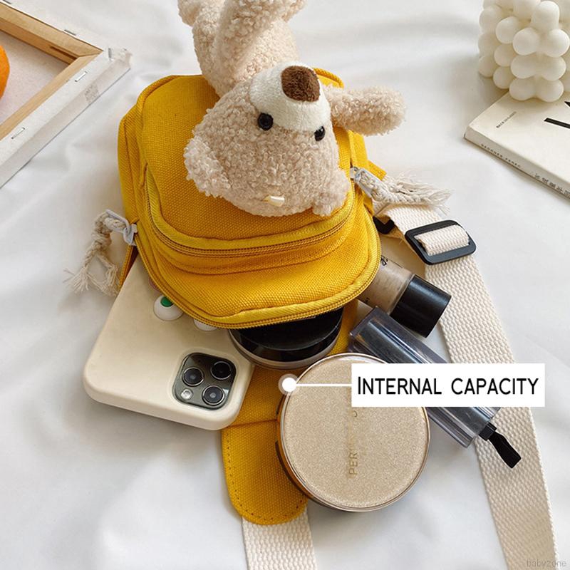 Túi Đeo Chéo Vải Canvas Hình Gấu Dễ Thương Thời Trang Mùa Hè Cho Bé