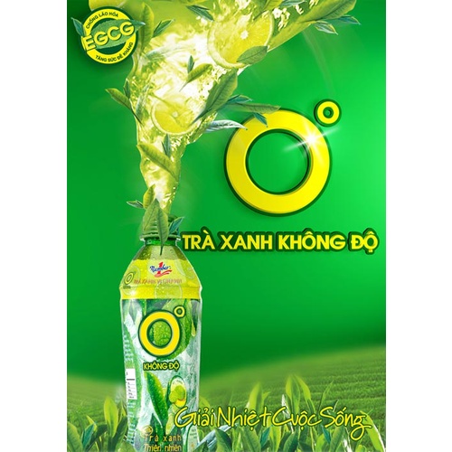 Trà xanh Không Độ vị chanh chai 455ml