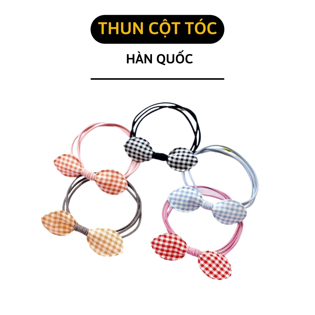 Dây Thun Cột Tóc - Dây Buộc Tóc Phối Nơ Hàn Quốc Dễ Thương Cho Nữ, Giao Ngẫu Nhiên 1072