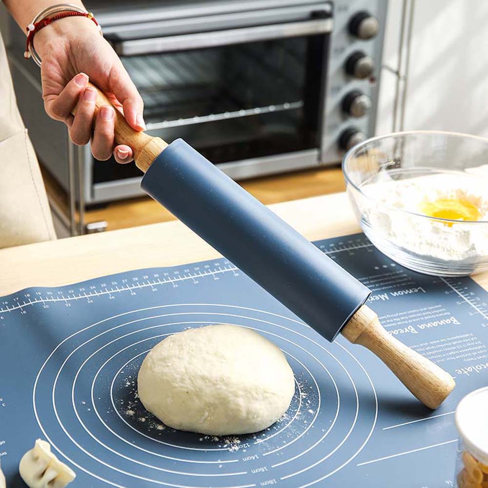 Epoch Cây Lăn Bột Làm Bánh Bằng Silicon Cán Gỗ Chống Dính Nhiều Màu