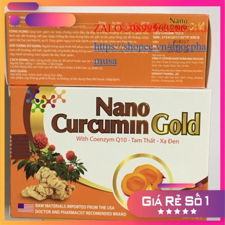 [Viên uống] Nano Curcumin GOLD giảm các triệu chứng viêm đau dạ dày