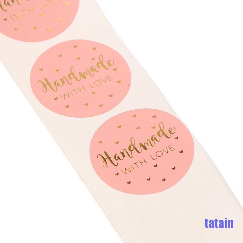 Cuộn 500 Miếng Dán Chữ Thank You For Your Order Màu Hồng