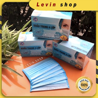 [Chính hãng] [Màu xanh] Khẩu trang y tế 4 lớp  HAPAPOLO - Hộp 50 chiếc